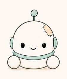 アンテナとミント色の差し色がある、白くて丸いAIロボのピコ