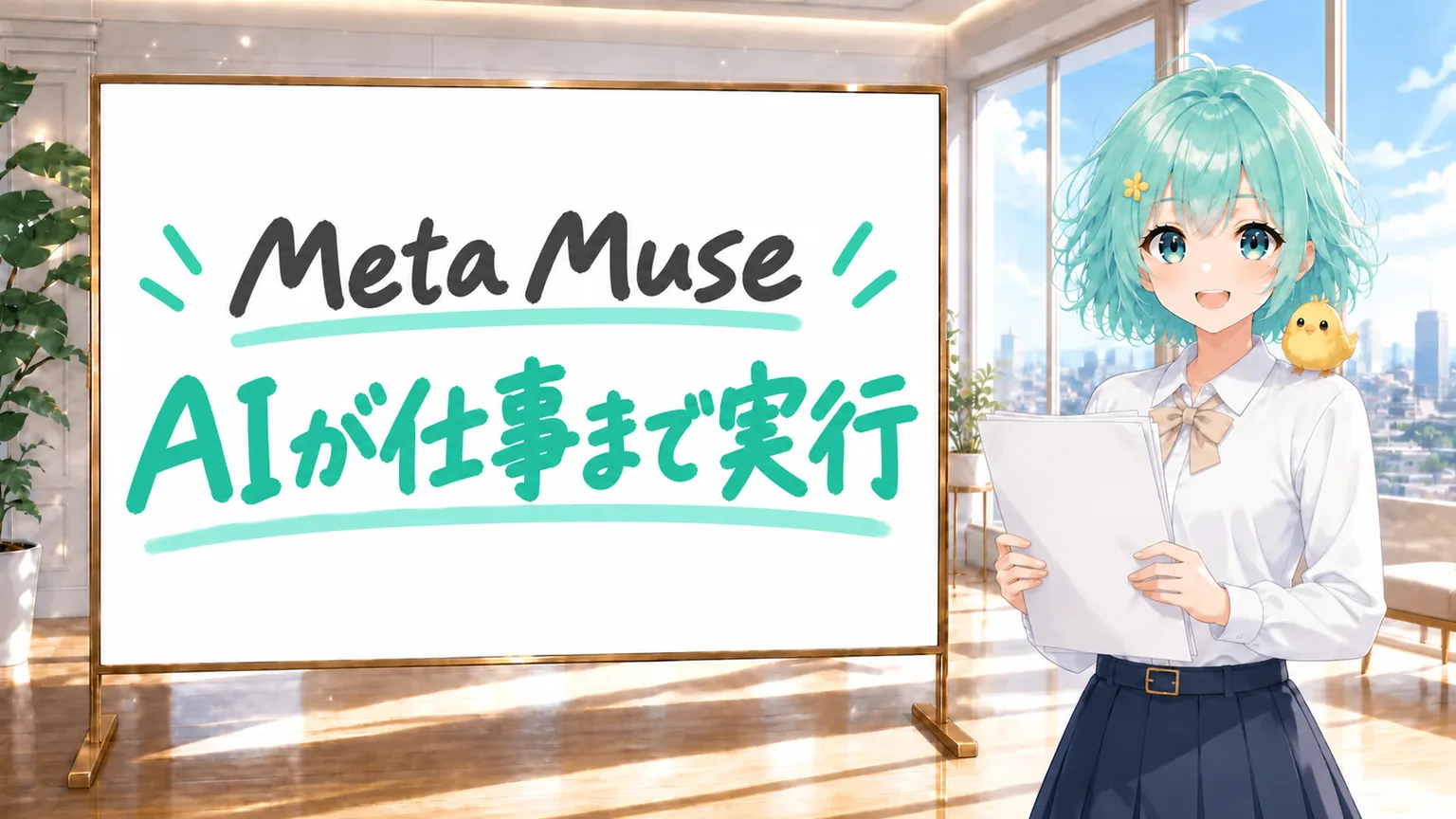 Meta MuseがAIで仕事を実行することを紹介する図