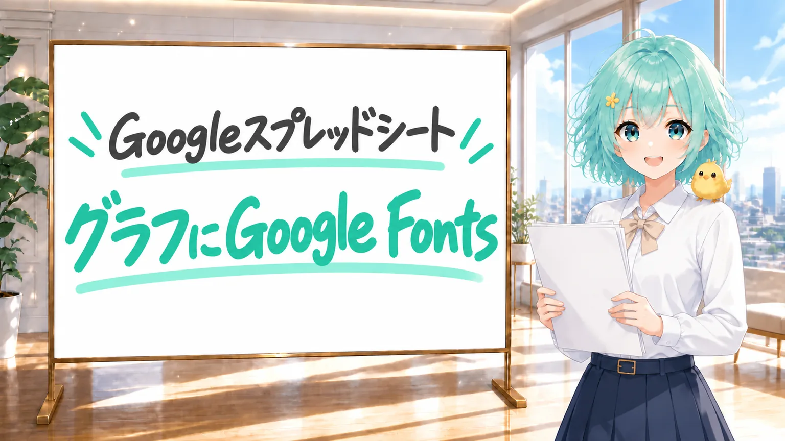 GoogleスプレッドシートのグラフでGoogle Fontsが使えることを紹介する図