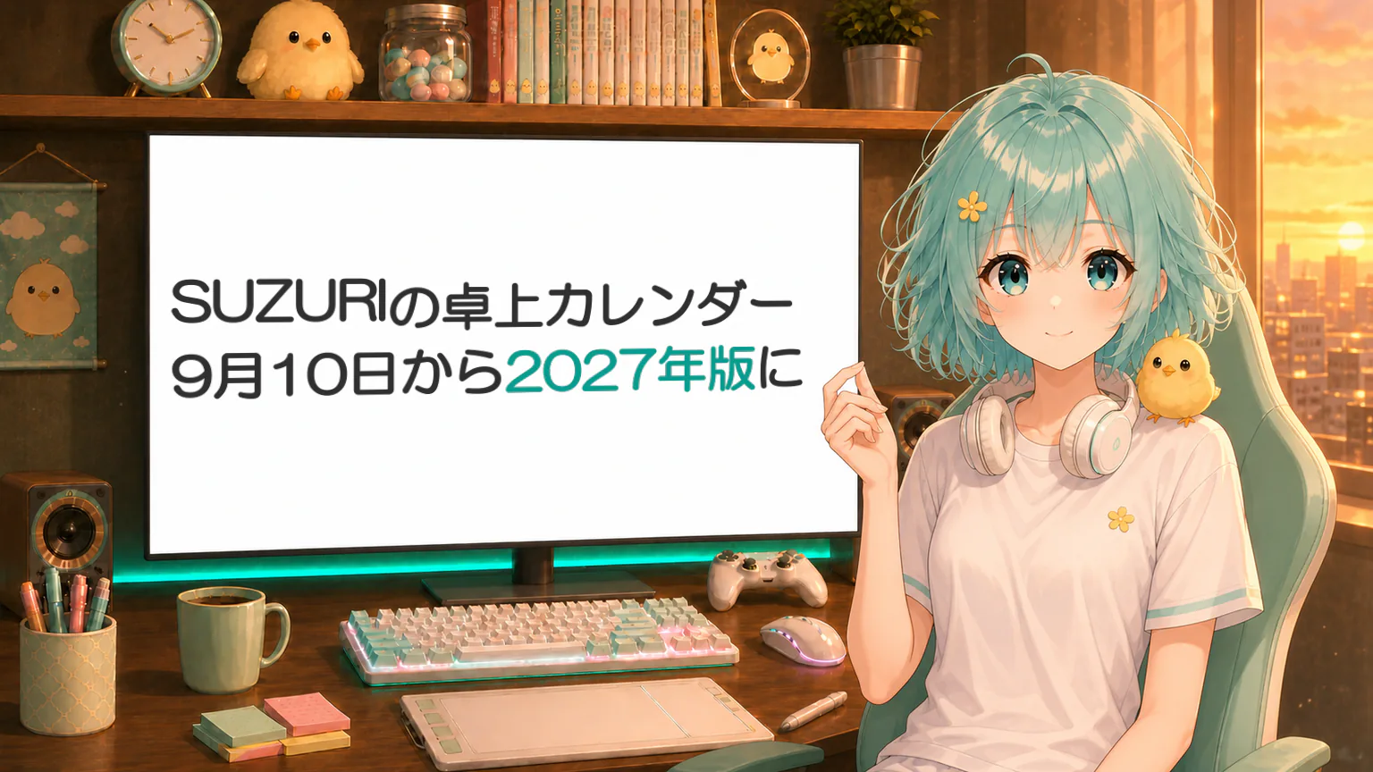 SUZURIの卓上カレンダー、9月10日から2027年版に