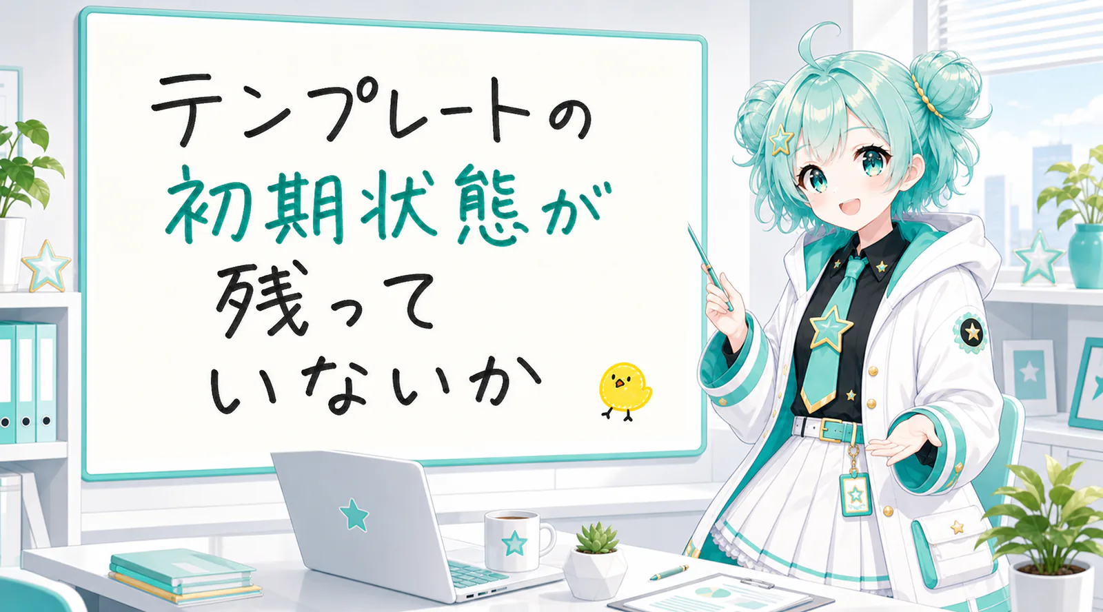 テンプレートの初期状態が残っていないか