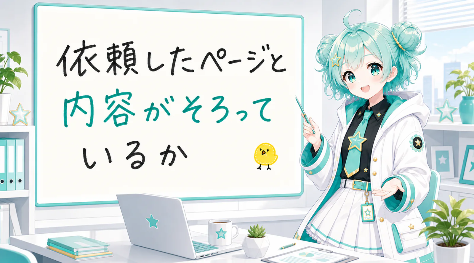 依頼したページと内容がそろっているか