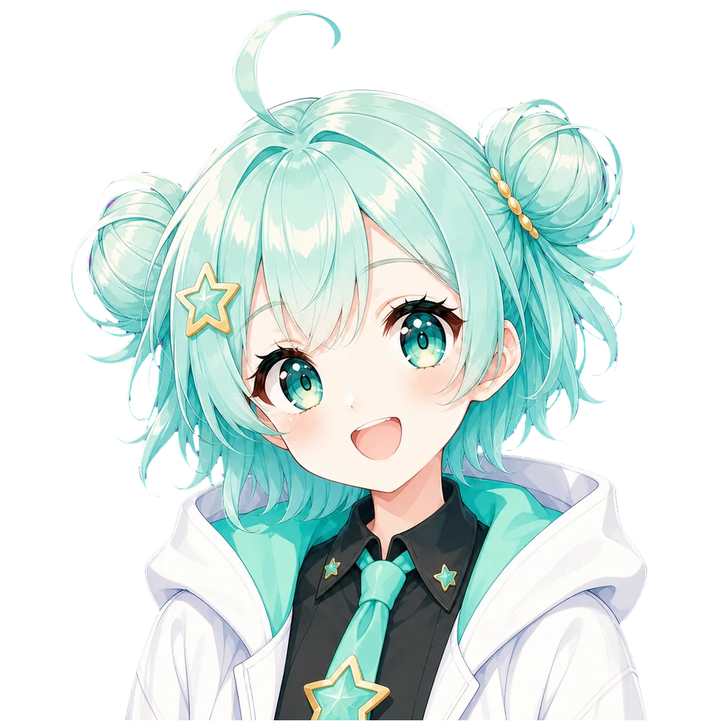 星空の中央で微笑むなのはの顔のアップ