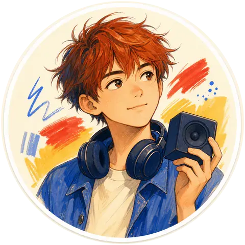 音響・仕掛け班長ケイの手描き風アバター