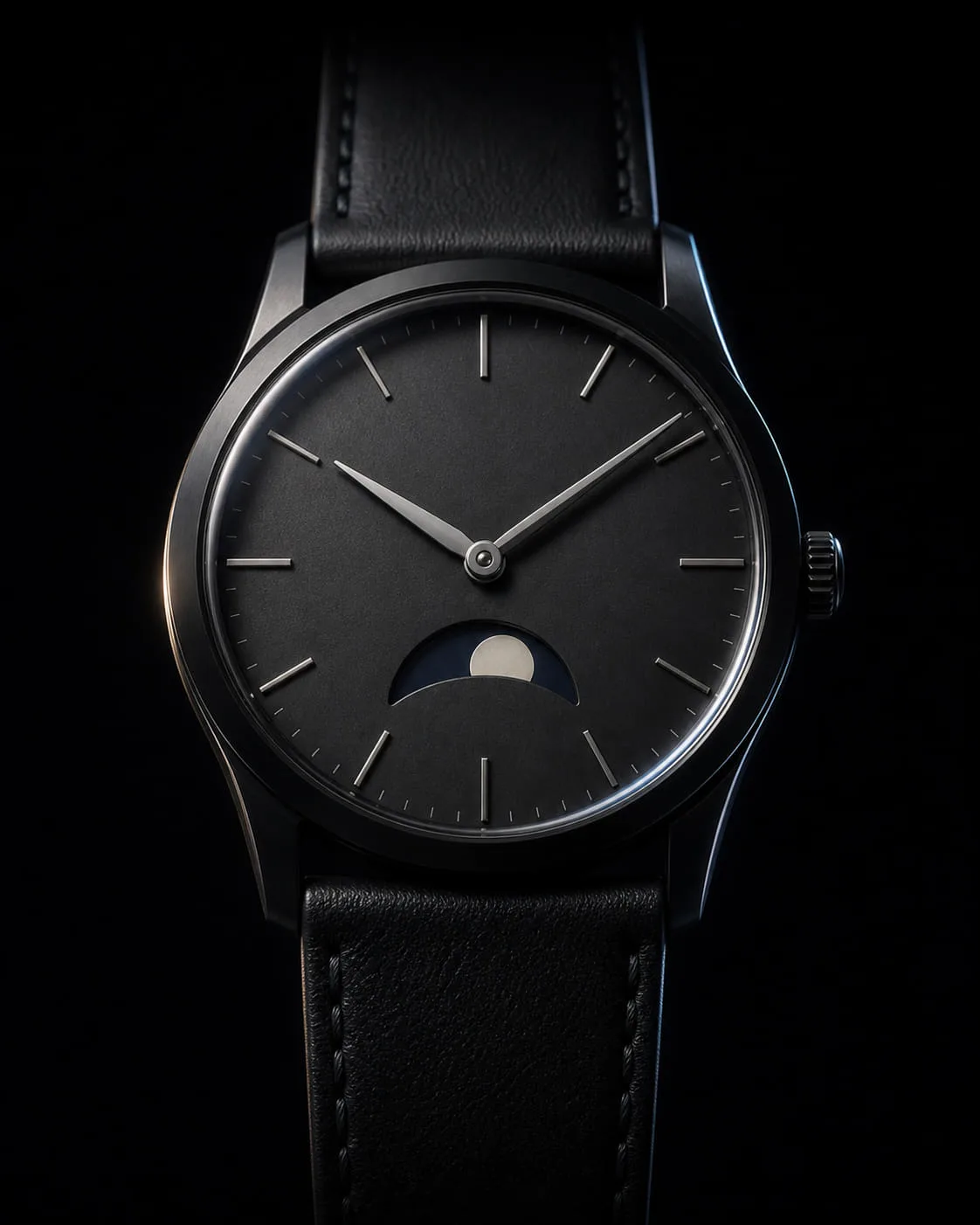 ノワールケースとムーンフェイズを備えたAIGUILLE NUIT